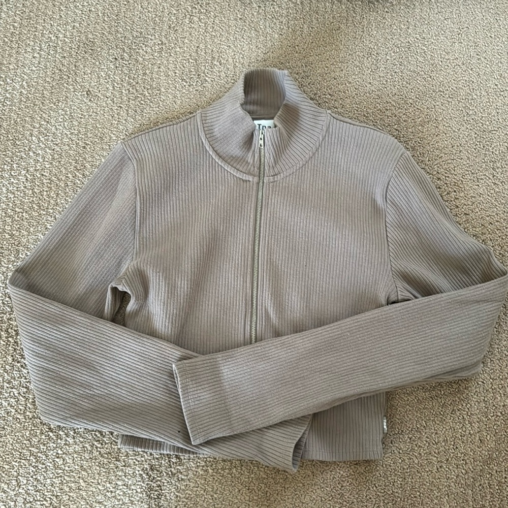 Aritzia cropped zipper long sleeve